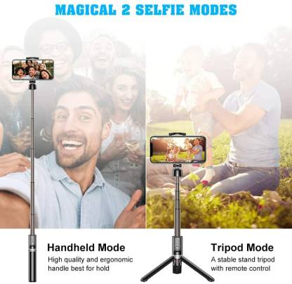 Hold up Wireless R1 Bluetooth Selfie Stick  (Black, Remote Included)