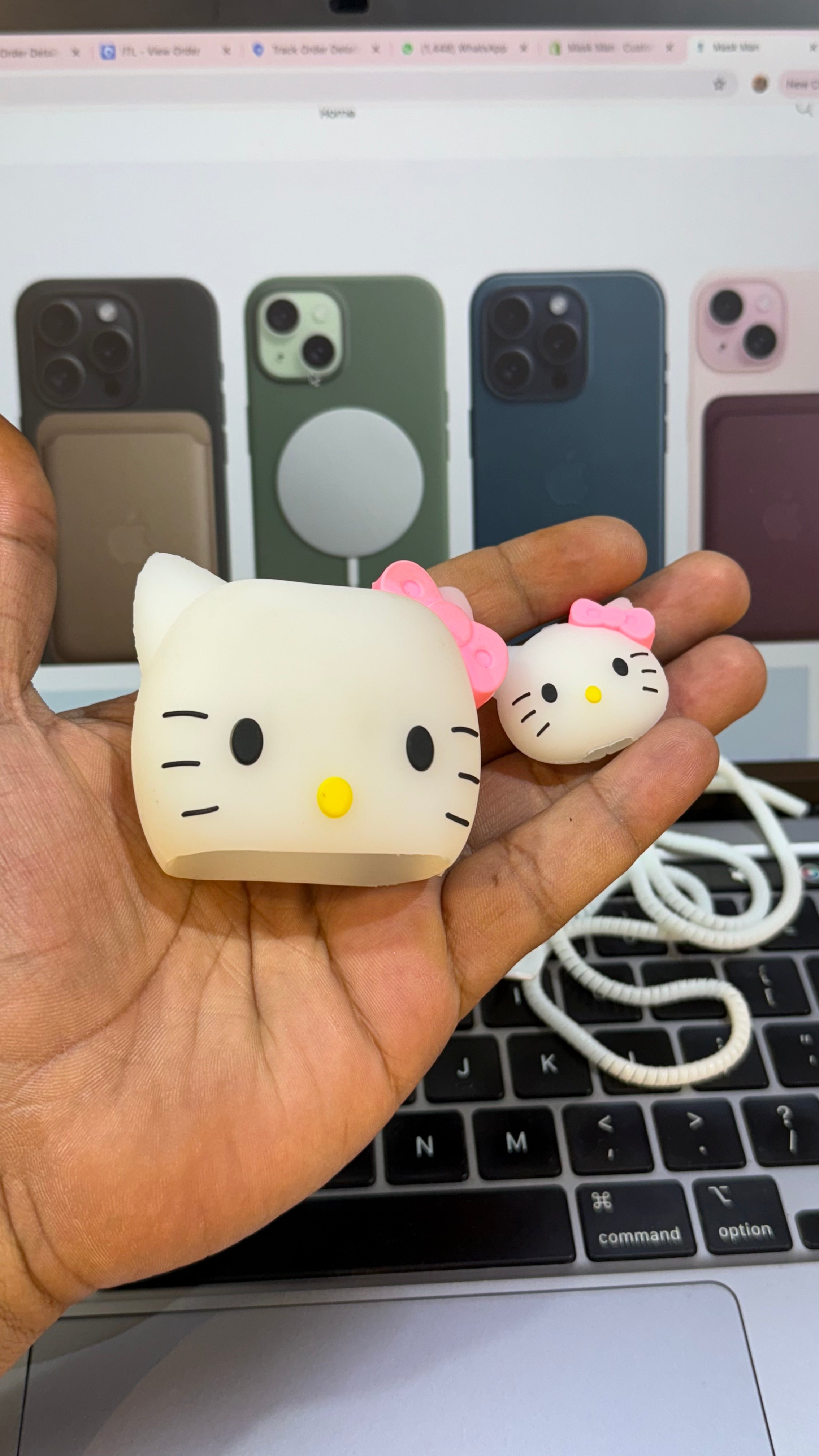 White Kitty Case For Apple 20W Charger Adapter