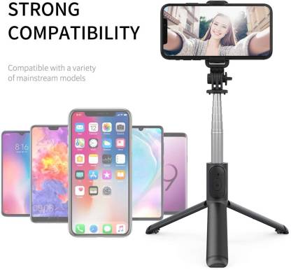 Hold up Wireless R1 Bluetooth Selfie Stick  (Black, Remote Included)